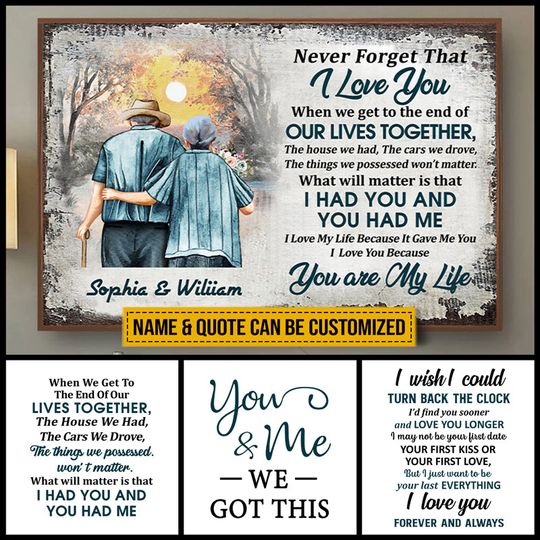 Discover Family Quote Old Couple Custom Personalized Poster