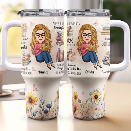 Discover Just A Girl Who Loves Books - Personalized 40oz Tumbler With Straw