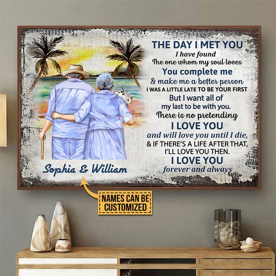 Discover Beach Old Couple The Day I Met Custom Personalized Poster