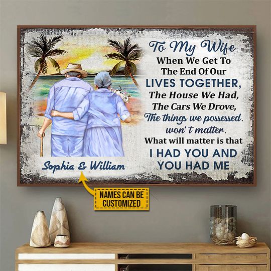 Discover Beach Old Couple To My Wife When We Get Custom Personalized Poster