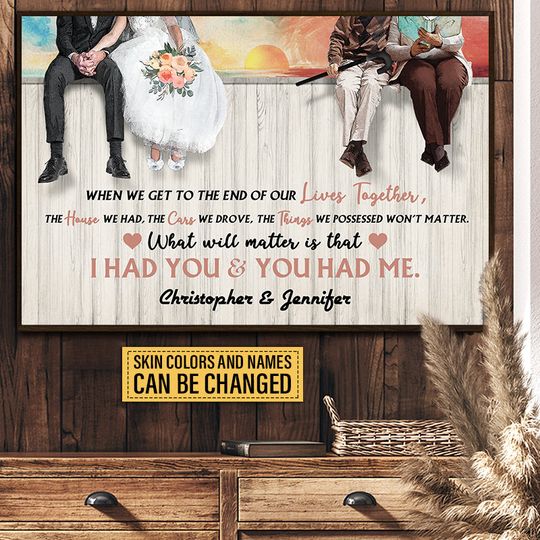 Discover Old Couple Get To The End Custom Grandparents' Day Gift Personalized Poster