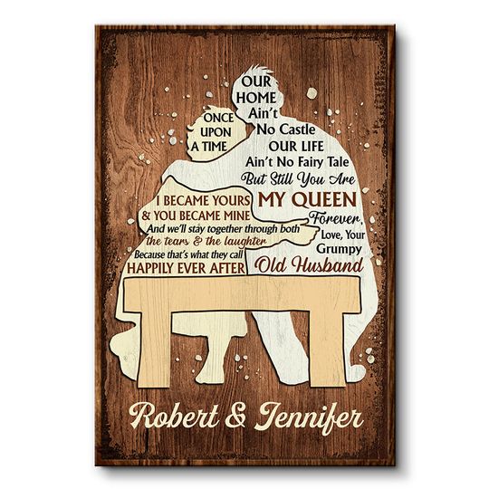 Discover Our Home No Castle Family Old Couple Custom Anniversary Gift Personalized Poster