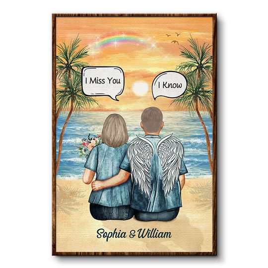 Discover Still Talk About You Beach Widow Middle Aged Couple Custom Memorial Personalized Poster