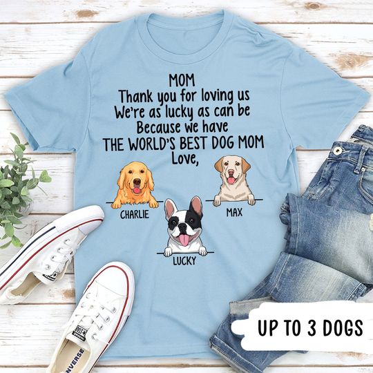 Discover World's Best Dog Mom - Personalized Custom Unisex T-shirt 