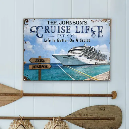 Discover Cruise Life Is Better Road Signs Personalized Custom Classic Metal Signs