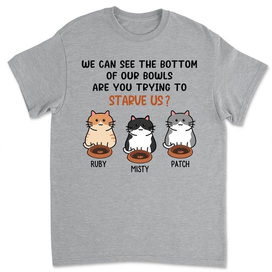 Discover Starving Cat - Personalized Custom Unisex T-shirt