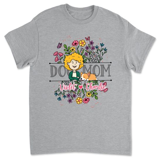 Discover Dog Mom Flower - Personalized Custom Unisex T-shirt