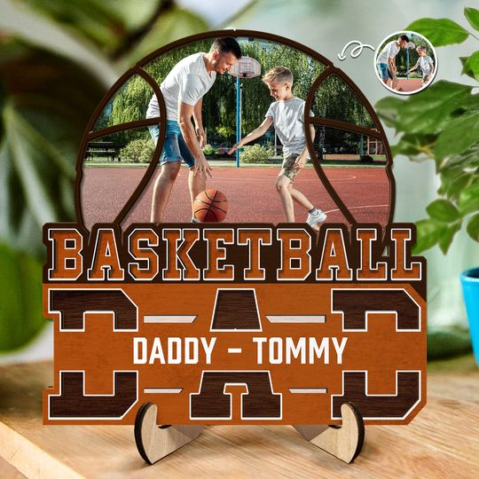 Discover Custom Photo Basketball Dad We Love You Gift For Family Personalized Wooden Plaque