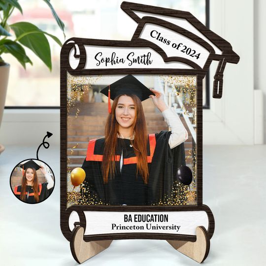 Discover Custom Photo Graduation Appreciation Gift For Friends Family Personalized Wooden Plaque