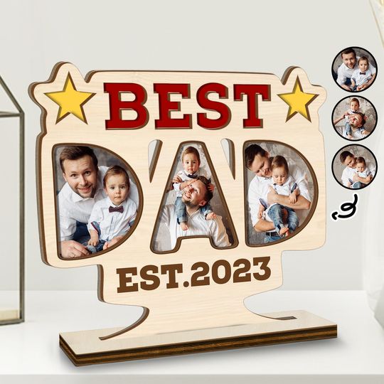 Discover Custom Photo Best Dad Gift For Father's Day Personalized Wooden Plaque