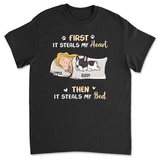 Discover Dog Steal My Bed - Personalized Custom Unisex T-shirt