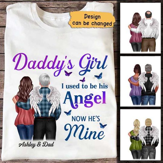 Discover Daddy‘s Girl Memorial Custom Father's Day Personalized T-Shirt