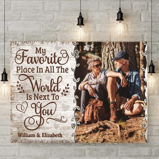 Discover Next To You Custom Upload Image Family Couple Gift Personalized Canvas