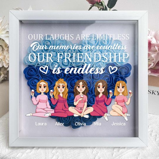 Discover Our Friendship Is Endless - Personalized Flower Shadow Box