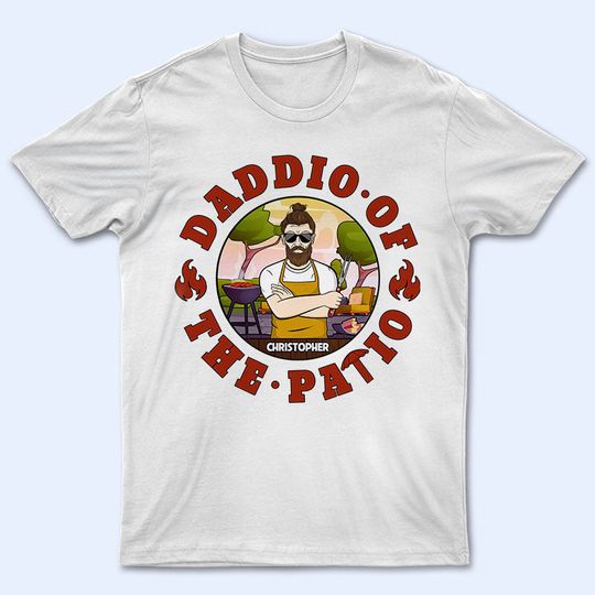 Discover Daddio Of The Patio Custom Gift For Father Personalized Unisex T-Shirt