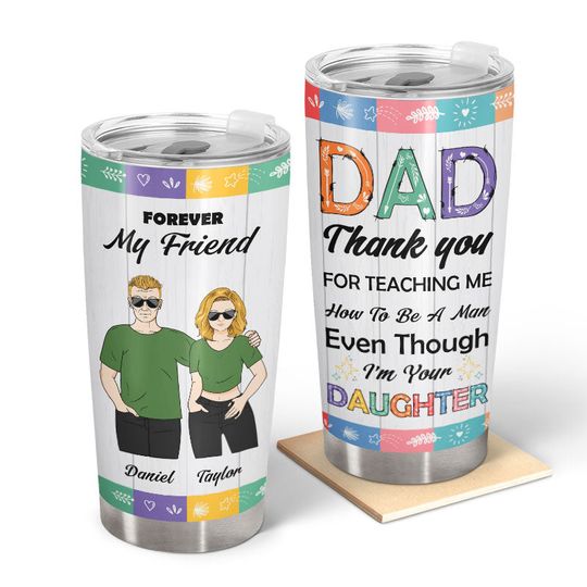 Discover Dad Gift Teaching Me How To Be A Man Personalized Custom Stainless Steel Tumbler