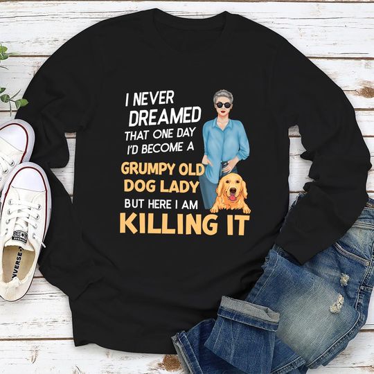 Discover Dog Lady - Personalized Custom Long Sleeve T-shirt 