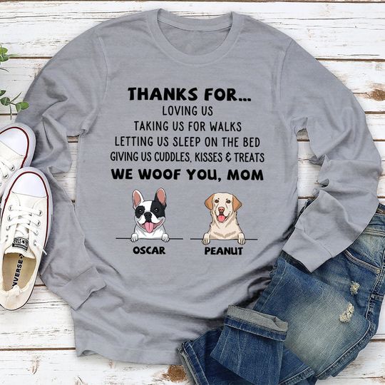 Discover Dog Thanks For Light Ver. - Personalized Custom Long Sleeve T-shirt 