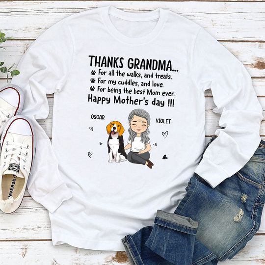 Discover Thanks Mom - Personalized Custom Long Sleeve T-shirt