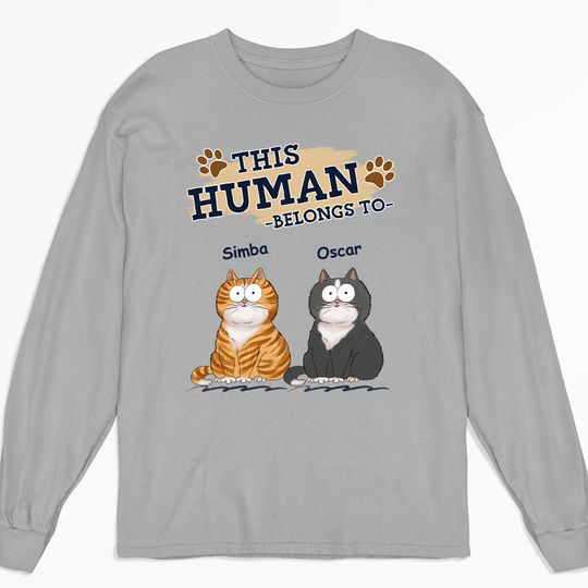 Discover Belongs To My Cat - Personalized Custom Long Sleeve T-shirt