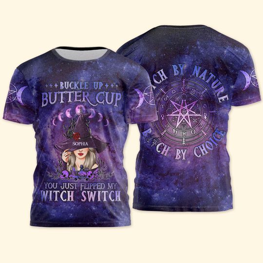 Discover Buckle Up Butter Cup - Personalized 3D All Over Printed Shirt - Halloween Gift For Witches, Witch Craft - Grimoire