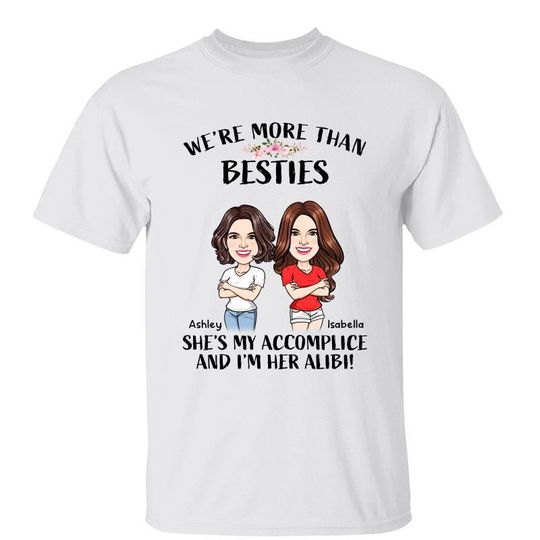 Discover More Than Besties Cartoon Caricature Best Friend Personalized Custom T-Shirt