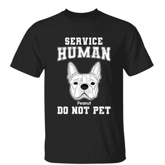 Discover Service Human Dog Head Outline Personalized Custom Unisex T-Shirt