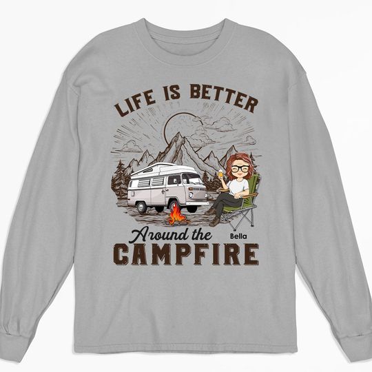 Discover Around Campfire - Personalized Custom Long Sleeve T-shirt