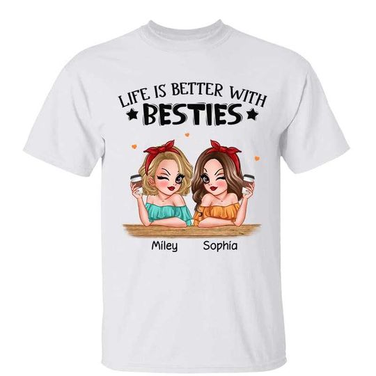 Discover Life Is Better With Besties Pretty Girls Personalized Unisex T-Shirt