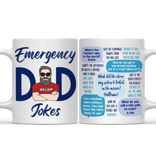 Discover Emergency Dad Jokes Custom Gift For Father Personalized Mug