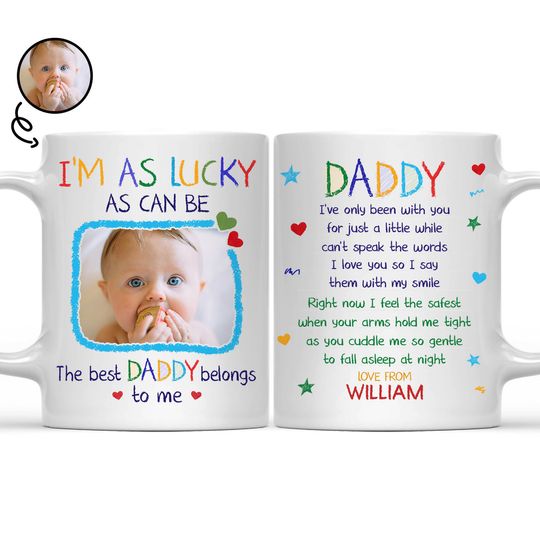 Discover Custom Upload Photo The Best Daddy Belongs To Me Gift For Father's Day Personalized Mug