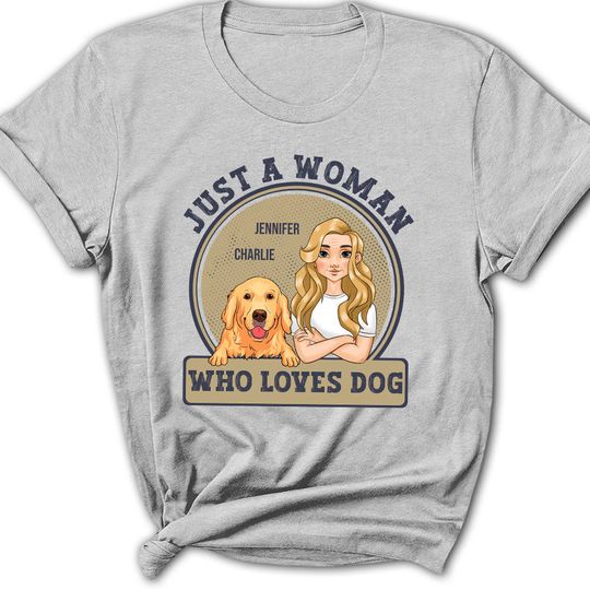 Discover A Woman Loves Pets - Personalized Custom Women's T-shirt