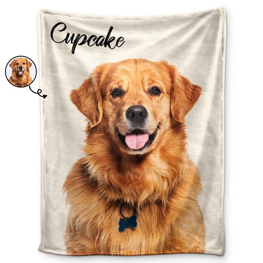 Discover Custom Photo And Name Pet Gift For Pets Lovers Personalized Fleece Blanket