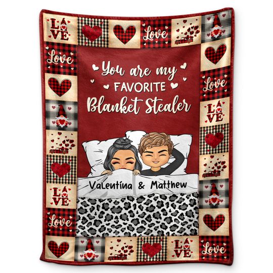Discover You Are My Favorite Blanket Stealer Custom Gift For Couples Personalized Fleece Blanket