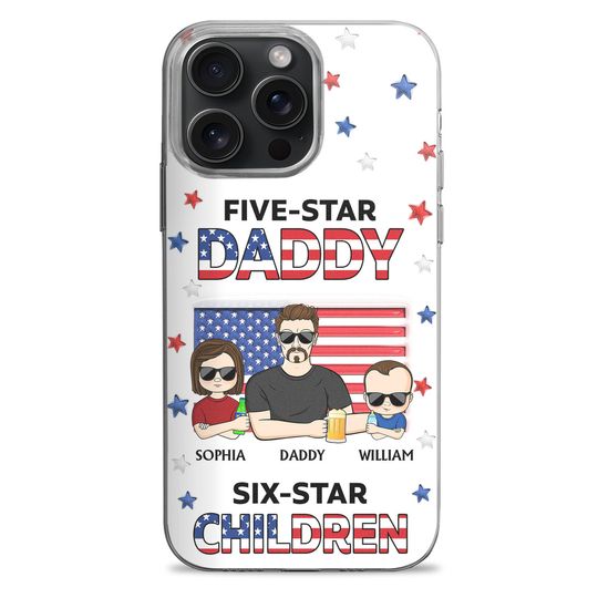 Discover Five-Star Dad Six-Star Children Custom Gift For Fathers Grandpas Personalized Phone Case