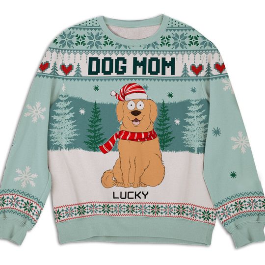 Discover Cozy Winter Dog Mom - Personalized Custom All-Over-Print Sweatshirt 