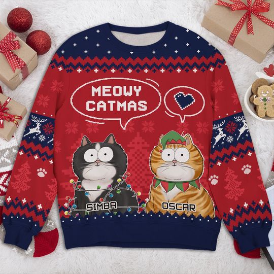 Discover Winter Meowy Catmas - Personalized Custom All-Over-Print Sweatshirt 