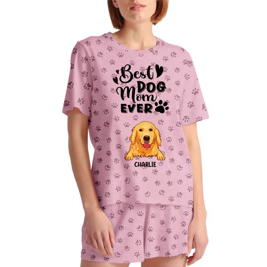 Discover Best Dog Mom - Personalized Custom Short Pajama Set 