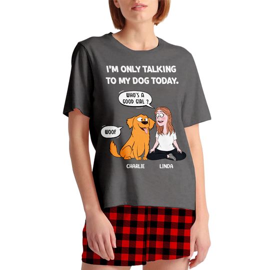 Discover Only Talking To Dog - Personalized Custom Short Pajama Set 