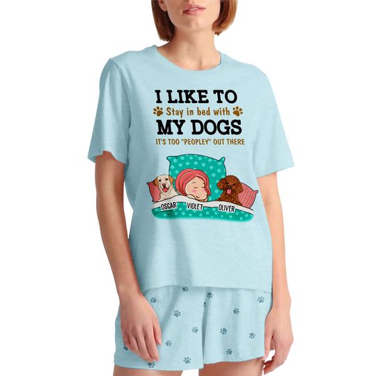 Discover Stay In Bed - Personalized Custom Short Pajama Set 