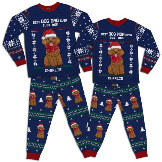 Discover Best Dog Mom/Dad Ever - Personalized Custom Matching Pajama Set 