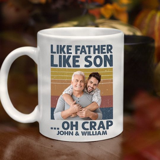 Discover Custom Photo Like Father Like Son Family Personalized Mug