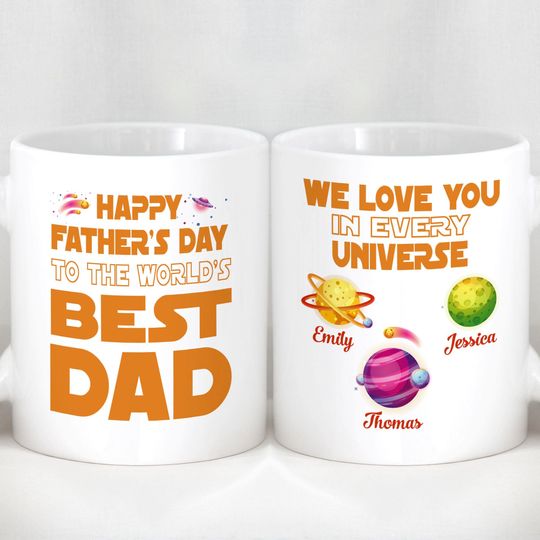 Discover Happy Father's Day To The World's Best Dad Personalized Custom Family Mug