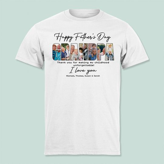 Discover Custom Image Happy Father's Day Grandpa Unisex T-Shirt