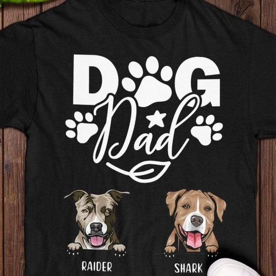 Discover Funny Dog Dad Personalized Unisex T-Shirt
