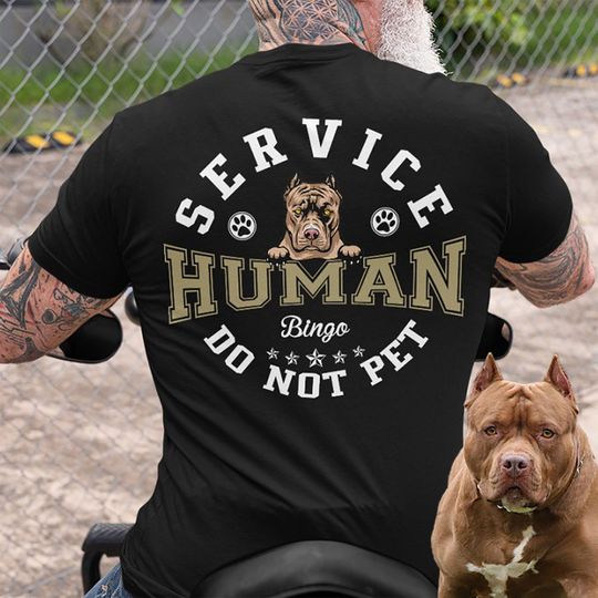 Discover Service Human Personalized Custom Dog Backside Personalized T-Shirt
