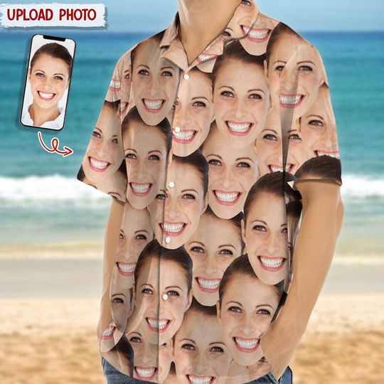 Discover Custom Photo Full Face Personalized Hawaiian Shirt
