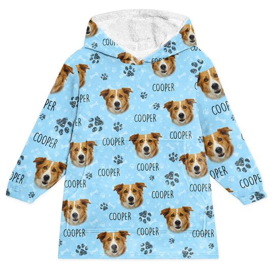 Discover Pet Face Cute - Personalized Oversized Blanket Hoodie - Loving Gift For Dog Mom, Cat Mom