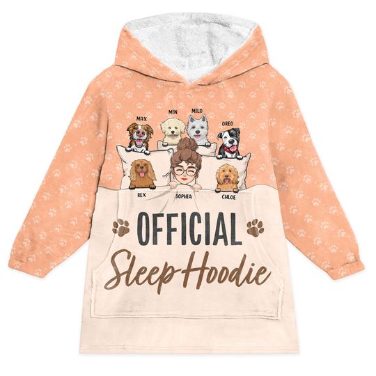 Discover Offcial Sleep Hoodie - Personalized Oversized Blanket Hoodie - Loving Gift For Dog Mom, Cat Mom