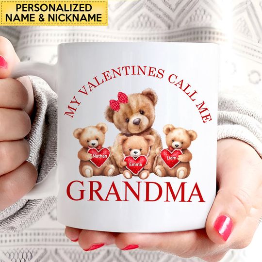 Discover Personalized Grandma Bear White Mug Valentine's day Gift For Grandma/ Mom